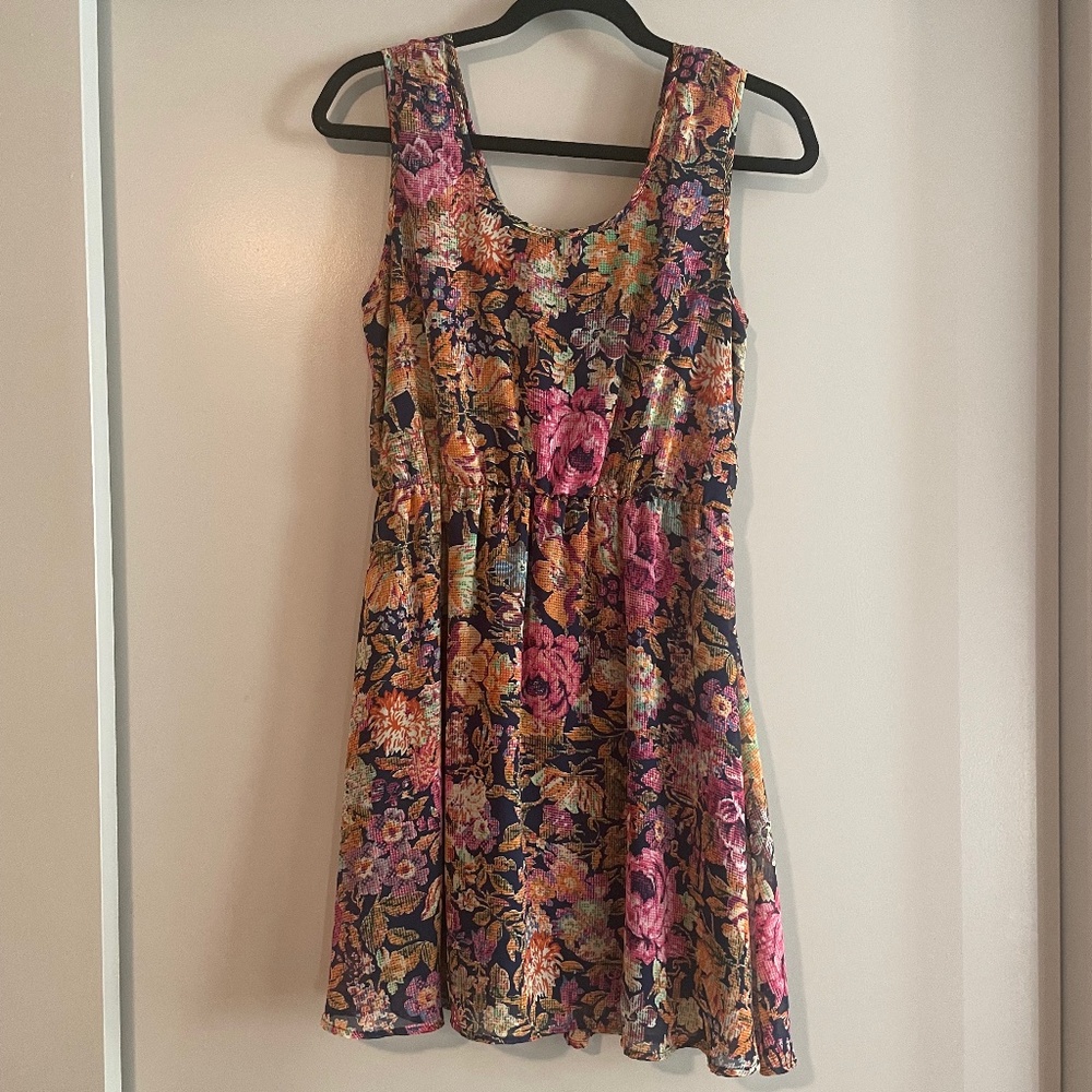 Dee Elle L womens dress spring summer tie back